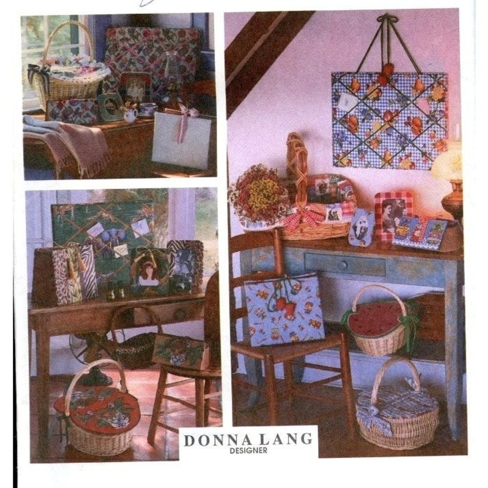 Simplicity Sewing Pattern 9440 Basket Lids Liners Frames‎ Bulletin Board